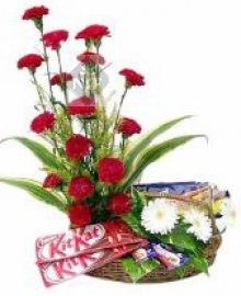 Bouquet of Flowers and Chocolates