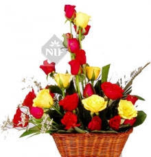 Bright Basket of Roses