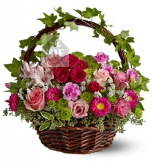 Beautiful Basket of Fresh Flowers