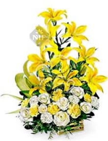 Arrangement of Yellow Lilies