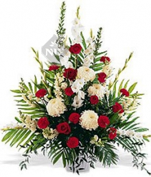 Roses and Carnations in a Vase