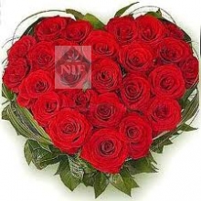 Heart of 40 Red Roses