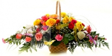 Basket of Garden Flowers