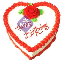 2 Kg. Heart Shape Strawberry Cake