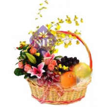 Fruits and Flowers in a Basket